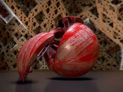 Hydraulic Sphere Bot - Bloody Horror Version Low-poly 3D model