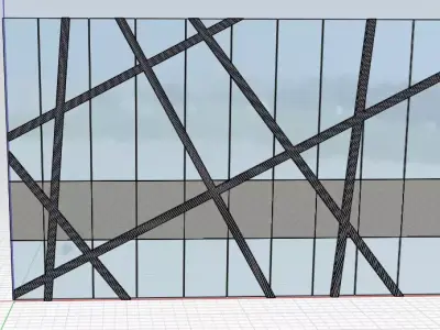 screen with curtain wall Free 3D model