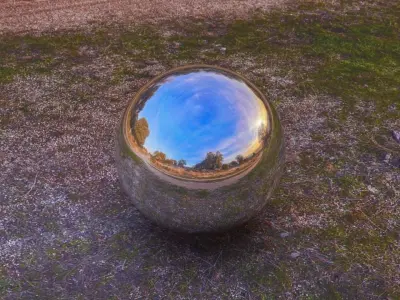 HDR AUTUMN SUNSET ON THE DIRT ROAD 3D model