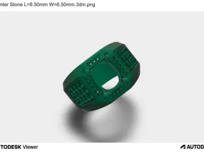 Men Ring 3D Oval Main Stone  3D print model