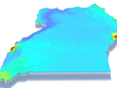 Uganda Terrain country  3D model