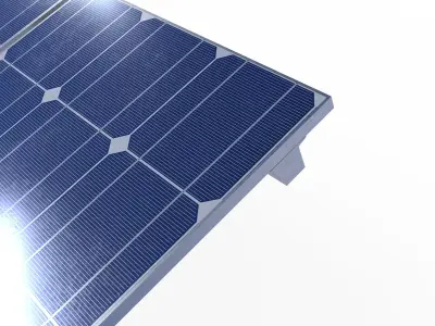 Solar Panel on Rack Low-poly 3D model