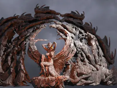 Dantes Inferno Ghost Throne Dark 3 3D model