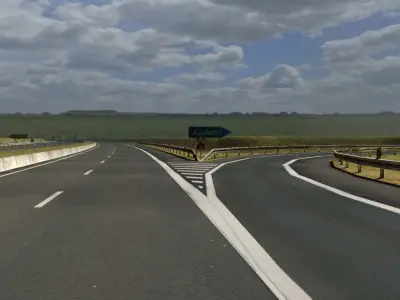 Highway construction set Low-poly 3D model