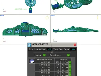 Pendants Collection diamond necklace and earrings set 3D print model