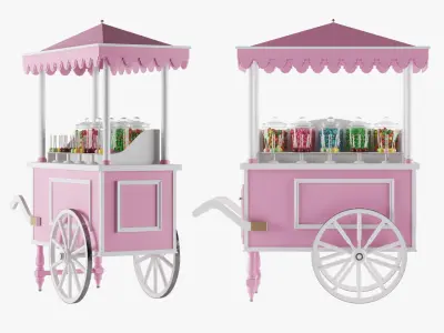  Candy Cart Gumball Machine And Cakes 