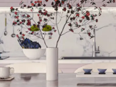 Beautiful Kitchen and Dinning  3D print model