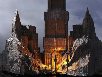 Mining Drake Tower Kitbash 3 3D model