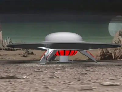 SPACE CRUISER  C57-D  from  Forbidden  Planet 1956 Sci-Fi film 3D model