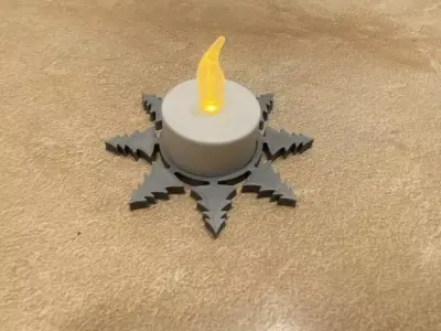 CHRISTMAS SNOWFLAKE LED TEA LIGHT HOLDER DECORATION 3D print model