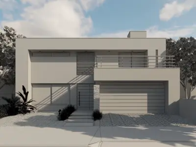 Modern Houses Scenes 3D Model Pack