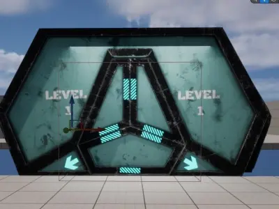Scifi Door with door frame Free low-poly 3D model