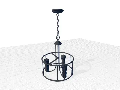 Ceylon Transitional Light Drum Chandelier 3D model