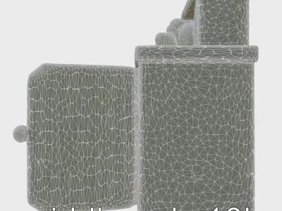 Playful Kitchen Cabinet with Rounded Doors Low-poly 3D model