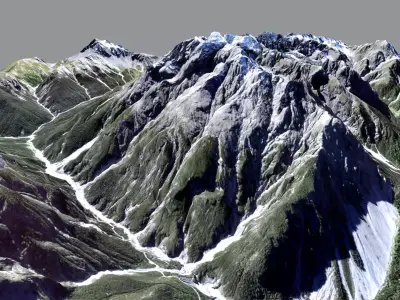 Mountain landscape Piz Zuort Switzerland 3D model