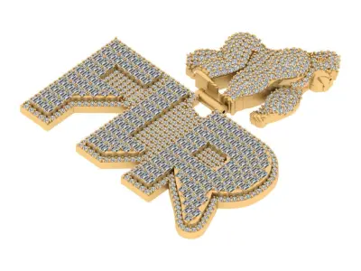 GORILLA Custom Iced-Out Pendant 3D print model