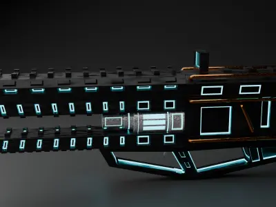 Sci Fi Rifle Low-poly 3D model buy