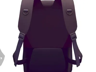 Cartoon High Poly Subdivision Backpack Low-poly 3D model