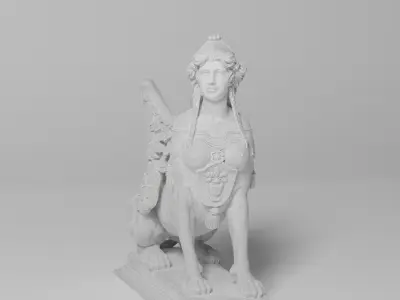 Sphinx Belvedere Sculpture VR AR Mobile-ready Game-ready Low-poly 3D model