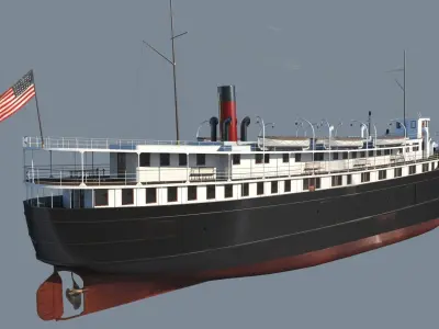SS Wisconsin steamer ship 3D model