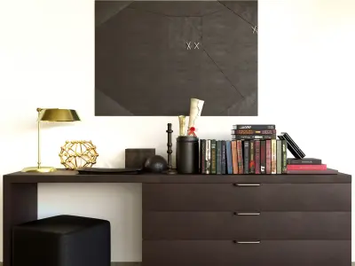 leather set cube ottoman 3D model