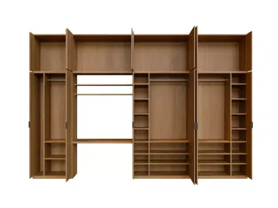 Wood Wardrobe For Bedroom Interior 3D model