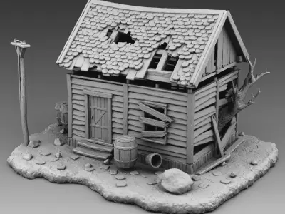 Abandoned house 3D print model