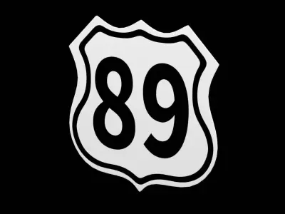 Street Sign Highway Low-poly 3D model