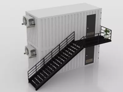 Container Construction Site Cabin 2 3D model