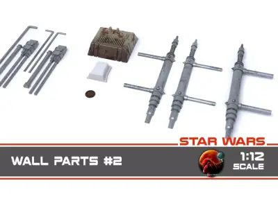 Star Wars Wall Parts 2 1-12 Scale 3D print model