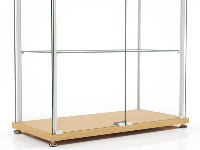 Glass Display Cabinet 39x79 Two Door 3D model 3D model
