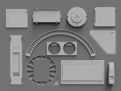 Sci fi trim sheets 3 3D model
