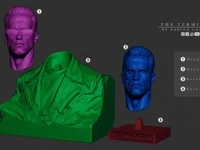Bust The Terminator  3D print model