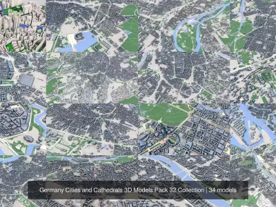 Germany Cities and Cathedrals 3D Models Pack 32 Collection