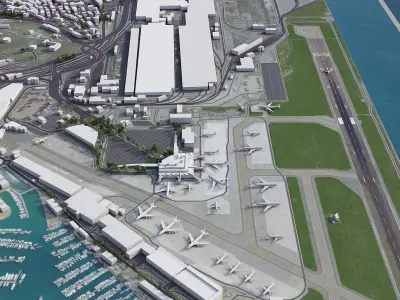 Genoa - Cristoforo Colombo Airport - GOA Low-poly 3D model