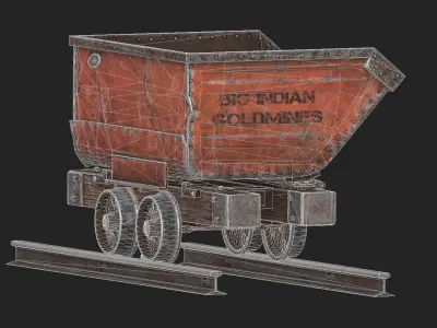 Minecart Low-poly 3D model