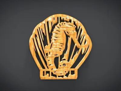 Window ventilation ornaments with Seahorse motifs 3D print model