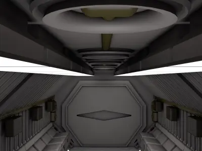 Sci fi Spaceship corridor 3D model