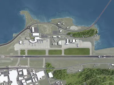 Tromso Airport Low-poly 3D model