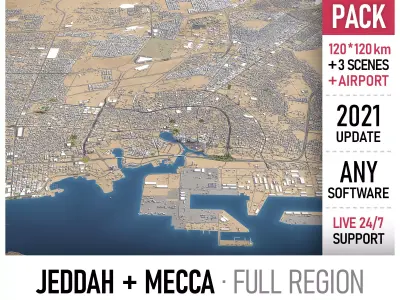 Jeddah - Mecca 3D Model Pack