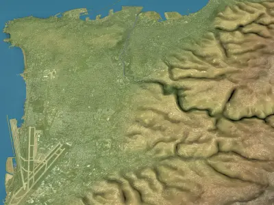 Beirut - Topography Terrain Low-poly 3D model
