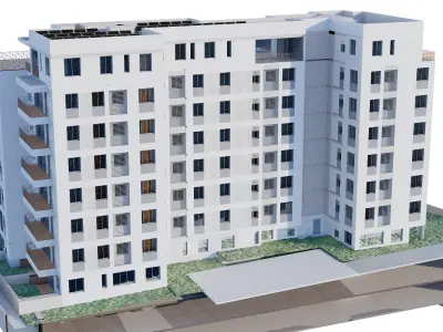 Residence Building 7 Low-poly 3D model