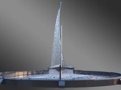 Boat Water Fountain 3D model