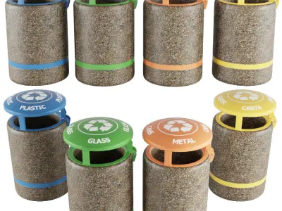 Trashcan carta waste bin 3D model