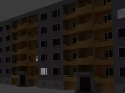 121-80-71-1 Type Panel Building Low-poly 3D model Low-poly 3D model