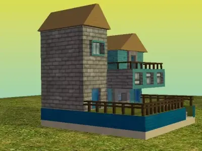 House model 3D model Free low-poly 3D model