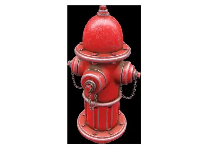 Hydrant fire Low-poly 3D model