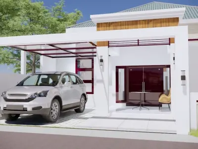 1 Floor Modern House Design Full Interior  3D model