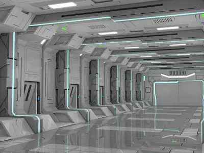 Sci Fi Interior 3D model 49
