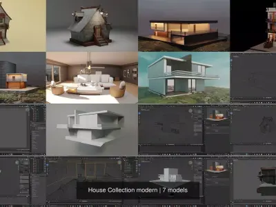 House Collection modern 3D Model Pack